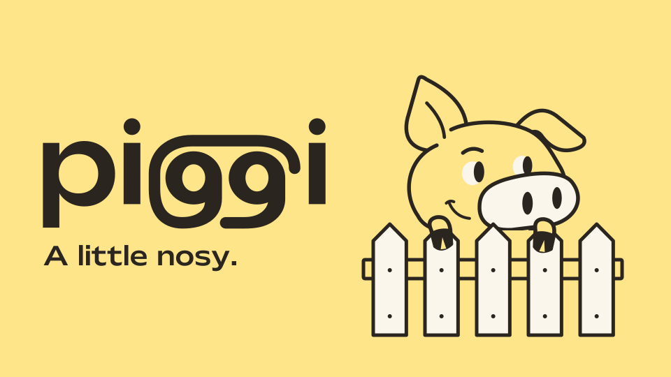 Piggi peeks over a fence.